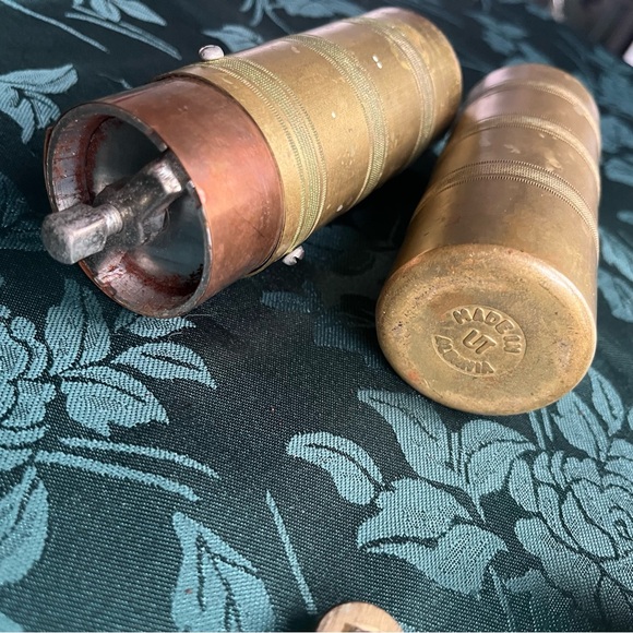 Vintage Brass Copper Plated Coffee, Pepper Grinder RARE Made in Albania VTG HTF - Picture 4 of 8